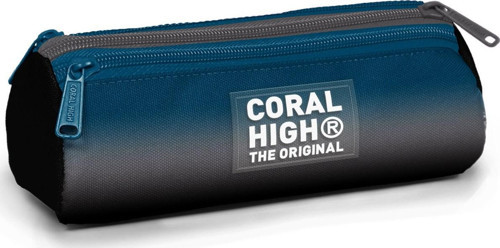 Coral High Kids Nefti Gri Renk Geçişli Üç Bölmeli Kalem Çantası 11169
