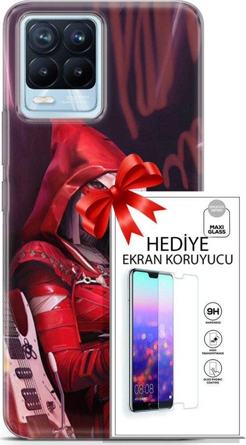 Realme 8 Pro Kılıf Orijinal Seri Pubg 20 Selfie Mod Renkli Kılıf Ekran Koruyucu