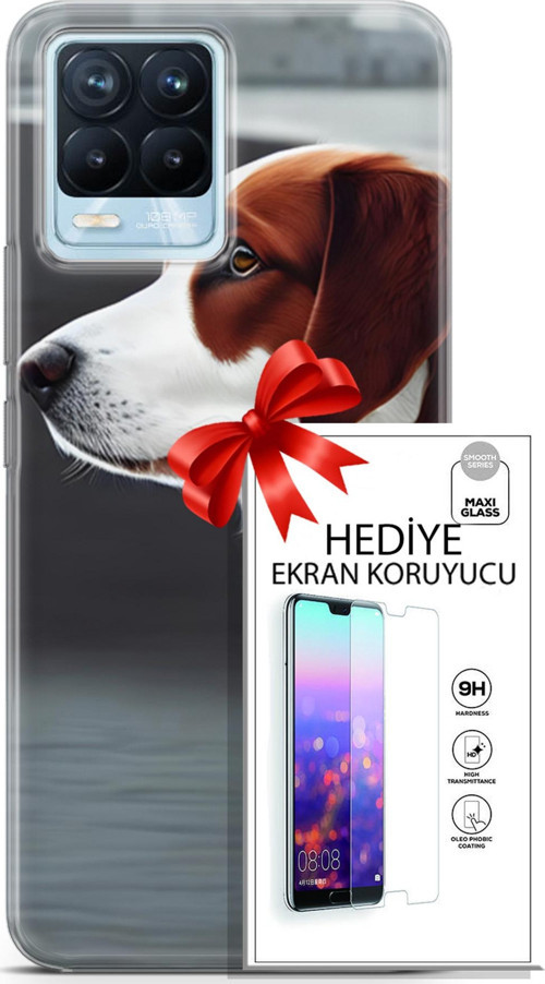 Realme 8 Pro Kılıf Orijinal Seri Dogs 18 Süvari Köpeği Parlak Kılıf + Ekran Koruyucu Full Korumak