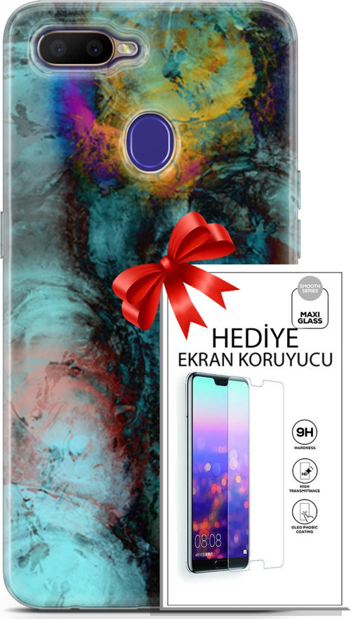 Oppo Rx17 Neo Kılıf Orijinal Seri Nature 14 Dalgalar Cover Kılıf + Ön Ekran Koruyucu