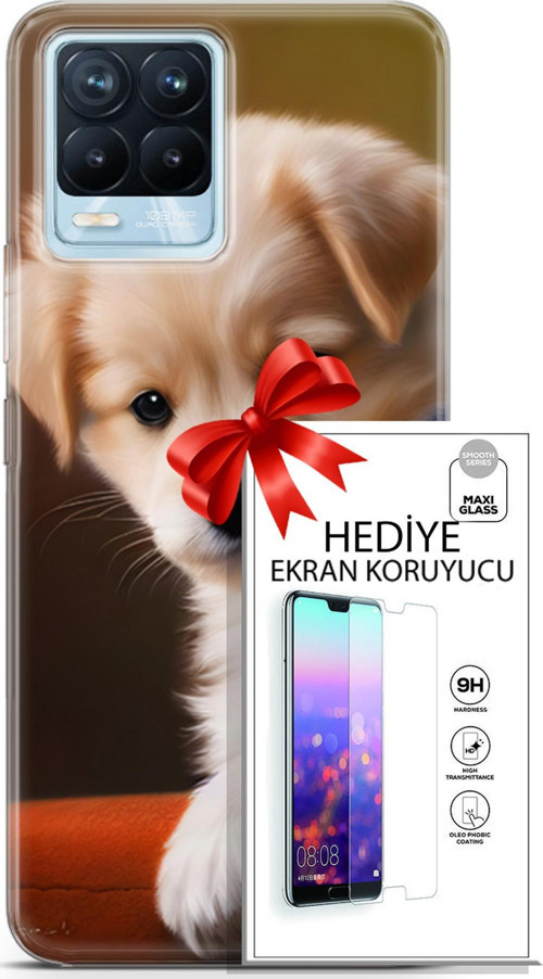 Realme 8 Pro Kılıf Orijinal Seri Dogs 15 Kaniş Yavru Kalın Silikon + Ekran Koruyucu