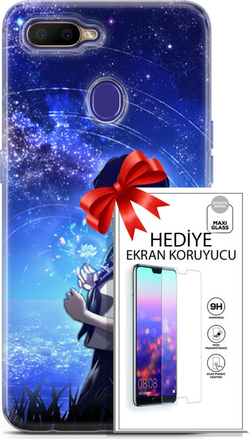 Oppo Rx17 Neo Kılıf Orijinal Seri Fantasy 01 Çiçekli Kız Telefon Kılıfı + Ekran Koruyucu