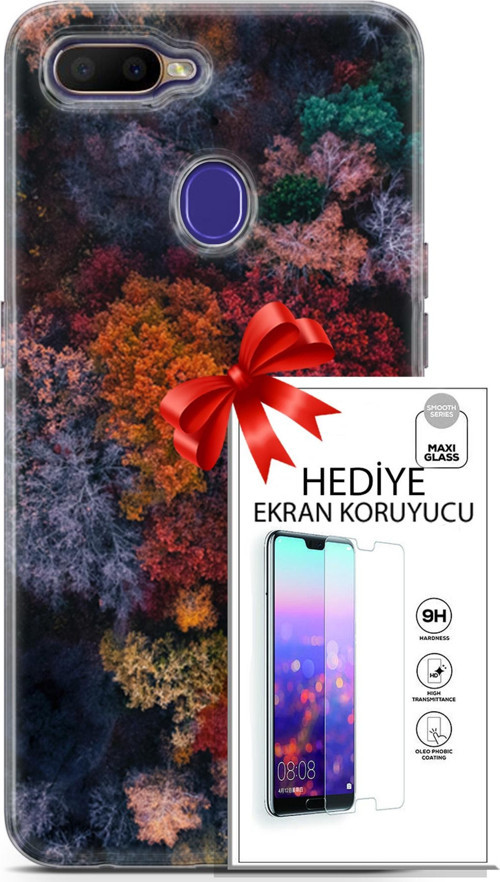 Oppo Rx17 Neo Kılıf Orijinal Seri Fantasy 16 Renkli Ağaçlar Hediyelik Kılıf Ve Ekran Koruyucu