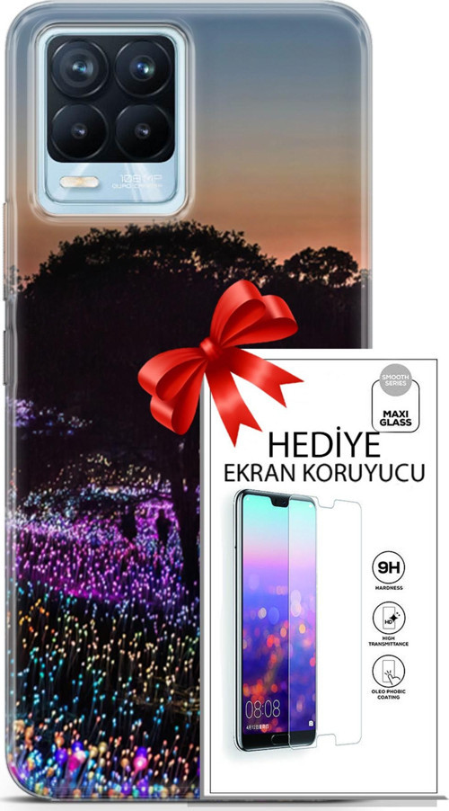 Realme 8 Pro Kılıf Orijinal Seri Fantasy 11 Işıltılı Brookgreen 4K Baskılı Kılıf + Ekran Koruyucu Fu