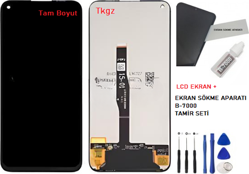 - Huawei Uyumlu P40 Lite Lcd Ekran Dokunmatik -A- Kalite + B-7000 + TAMİR SETİ