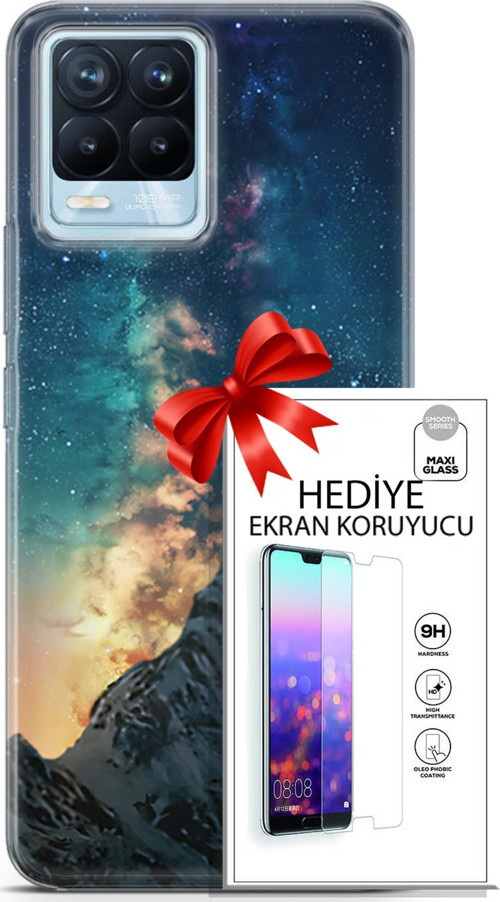 Realme 8 Pro Kılıf Orijinal Seri Fantasy 19 Mavi Gece Tam Koruma Kılıf + Ekran Koruyucu