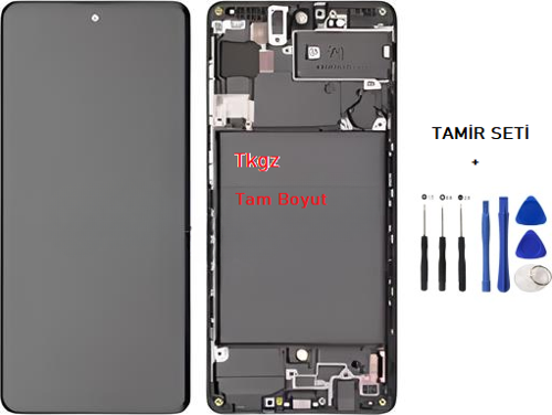 - Samsung Galaxy A71 - SM-A715 Uyumlu Lcd Ekran Dokunmatik Orijinal ÇITALI + TAMİR SETİ