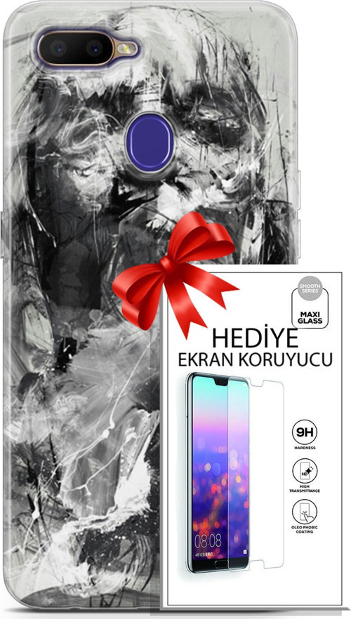 Oppo Rx17 Neo Kılıf Orijinal Seri Soul 30 Siyah Beyaz Kenarları Şeffaf Kapak Ve Ekran Koruyucu