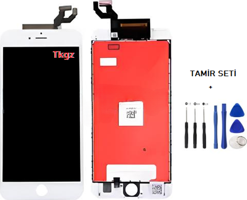 - iPhone 6S PLUS Uyumlu Lcd Ekran Dokunmatik Orijinal (LW MARKA) BEYAZ + TAMİR SETİ