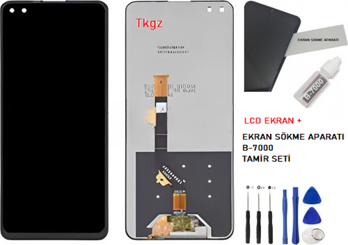 - İnfinix ZERO 8 Uyumlu Lcd Ekran Dokunmatik Orijinal + B-7000 + TAMİR SETİ