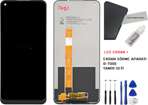 - Oppo A55 Uyumlu Lcd Ekran Dokunmatik Orijinal + B-7000 + TAMİR SETİ