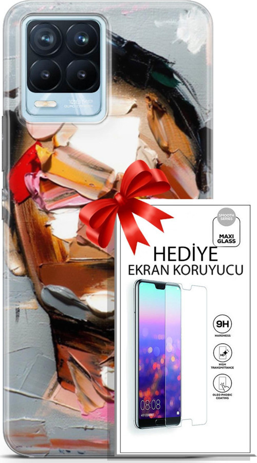 Realme 8 Pro Kılıf Orijinal Seri Soul 01 Suratsız Telefon Kılıfı + Ekran Koruyucu