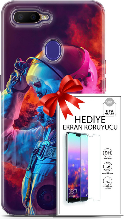 Oppo Rx17 Neo Kılıf Orijinal Seri Neo 18 Spider Man Noir Parlak Kılıf + Ekran Koruyucu Full Koruma