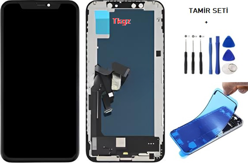 - iPhone XS Uyumlu Lcd Ekran Dokunmatik Orijinal (GX MARKA ) + TAMİR SETİ + TOZ BANTI