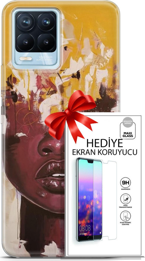 Realme 8 Pro Kılıf Orijinal Seri Soul 23 Sarı Kahverengi Telefon Kabı Ve Ekran Koruyucu