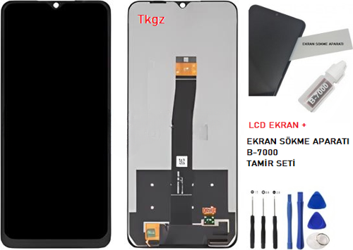 - Xiaomi POCO C40 Uyumlu Lcd Ekran Dokunmatik Orijinal + B-7000 + TAMİR SETİ