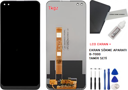 - Oppo Realme 6 PRO Uyumlu Lcd Ekran Dokunmatik Orijinal + B-7000 + TAMİR SETİ