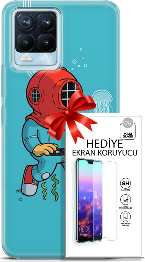 Realme 8 Pro Kılıf Orijinal Seri Neo 08 Batman Dc Baskılı Kılıf + Ekran Koruyucu