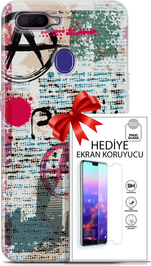 Oppo Rx17 Neo Kılıf Orijinal Seri Punky 12 Punk Duvar Yazıları Tasarım Kılıf + Ekran Koruyucu