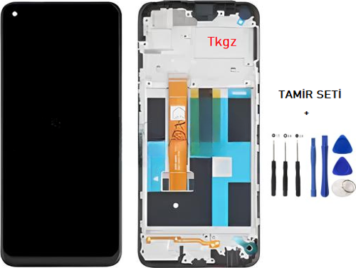 Oppo Realme 7 Uyumlu Lcd Ekran Dokunmatik SERVİS Orijinali ÇITALI + TAMİR SETİ