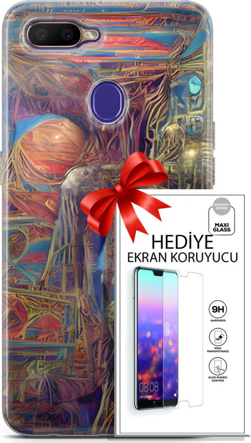 Oppo Rx17 Neo Kılıf Orijinal Seri Cyberpunk 18 Parapsikoloji Parlak Kılıf + Ekran Koruyucu Full Koruma