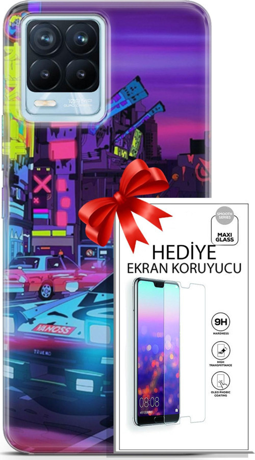 Realme 8 Pro Kılıf Orijinal Seri Cyberpunk 28 Gaming Vg İz Bırakmayan Kılıf + Ön Ekran Koruyucu
