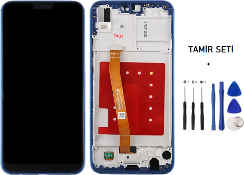 Huawei P20 Lite Uyumlu Lcd Ekran Dokunmatik SERVİS Orijinali ÇITALI MAVİ + TAMİR SETİ