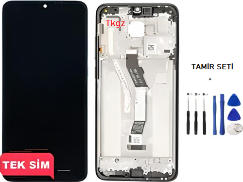 Xiaomi Redmi NOTE 8 PRO Uyumlu Lcd Ekran Dokunmatik SERVİS Orijinali ÇITALI SİYAH + TAMİR SETİ