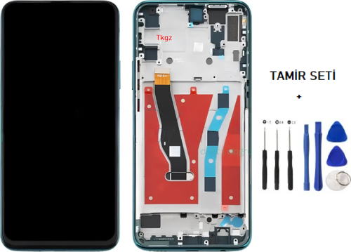 Huawei Y9 Prime 2019 Uyumlu Lcd Ekran Dokunmatik SERVİS Orijinali ÇITALI YEŞİL + TAMİR SETİ