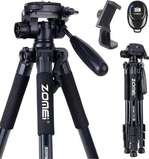 Zomei Q111 Profesyonel Alüminyum Tripod 5 KG Taşıma Kapasiteli Siyah