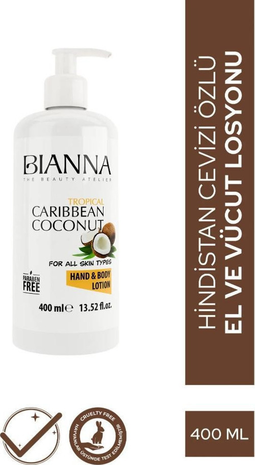 Paraben İçermeyen El ve Vücut Losyonu 400 Ml Hindistan Cevizi Özü