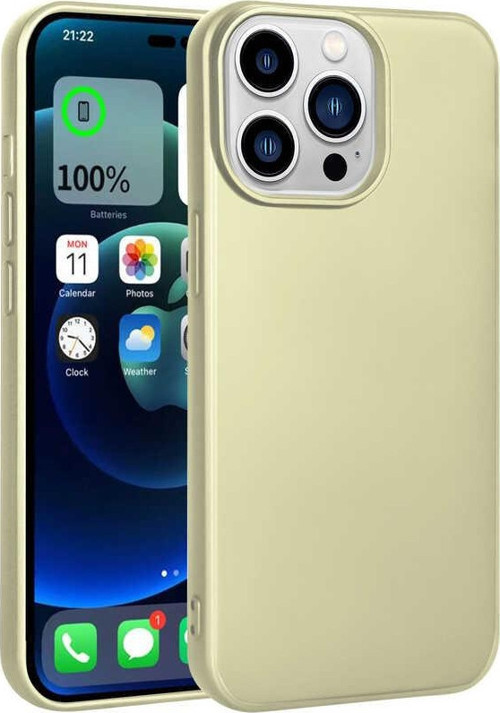 İphone 12 Pro Max Kılıf Soft Yüzeyli Renkli Premier Kapak - Altın