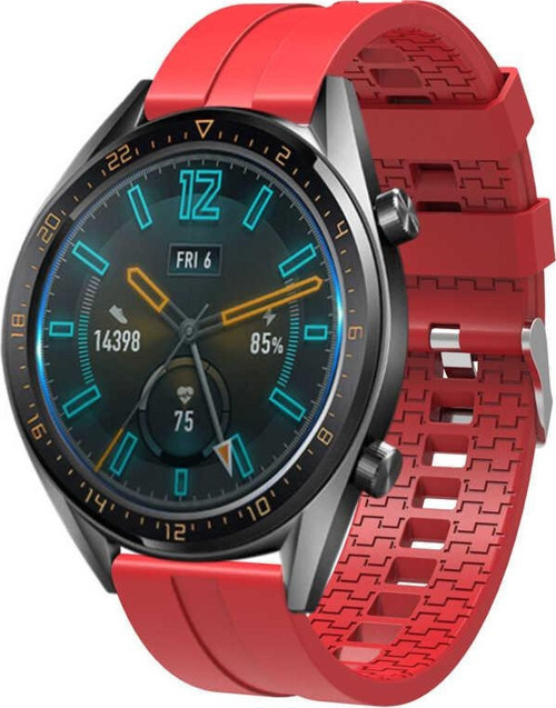 Huawei Watch GT 3 46mm Kordon KRD-23 Silikon Kordon Kayış Strap - Kırmızı