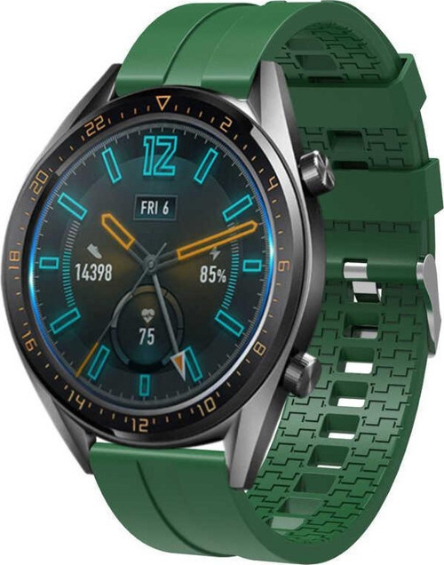 Huawei Watch GT 3 46mm Kordon KRD-23 Silikon Kordon Kayış Strap - Yeşil