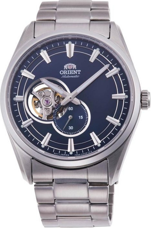 Kurmalı Otomatik Çelik Gri Open Heart Safir Cam Lacivert Kadran 41 mm Erkek Kol Saati