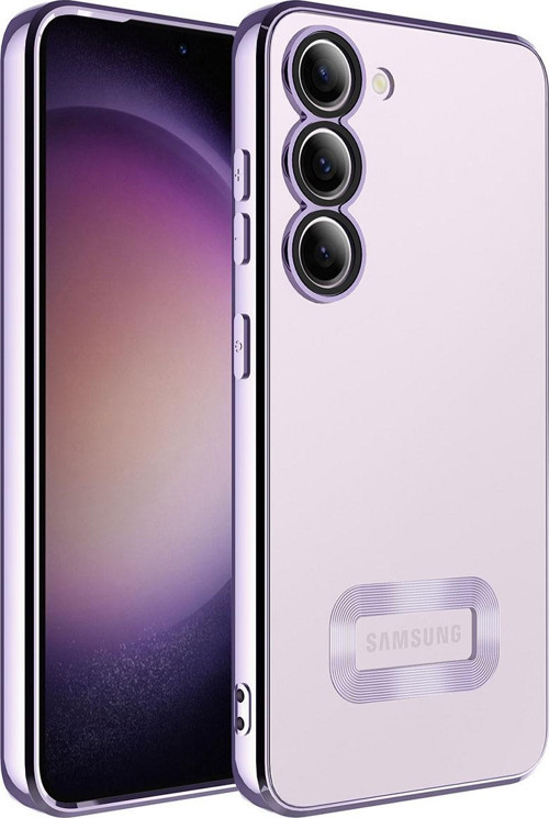 Galaxy S23 Plus Kılıf Kamera Korumalı Logo Gösteren Omega Kapak - Lila