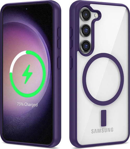 Galaxy S23 Plus Kılıf Magsafe Wireless Şarj Özellikli Silikon Ege Kapak - Mor