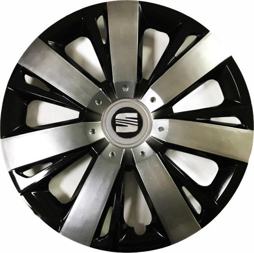 Seat Cordoba Uyumlu 15 Inç Piano Black Siyah Beyaz Renkli Jant Kapağı 4 Adet