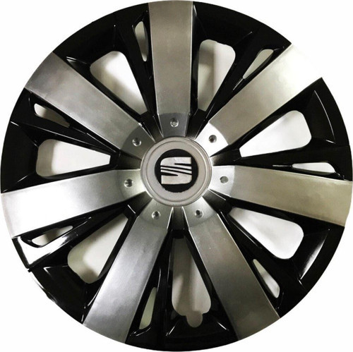 Seat Rapid Uyumlu 15 Inç Piano Black Siyah Beyaz Renkli Jant Kapağı 4 Adet