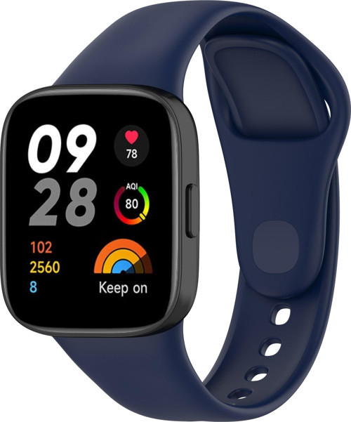 Xiaomi Redmi Watch 3 Kordon Yumuşak Doku Hissiyatı Premium Tutuş KRD-81 Silikon Kordon - Lacivert