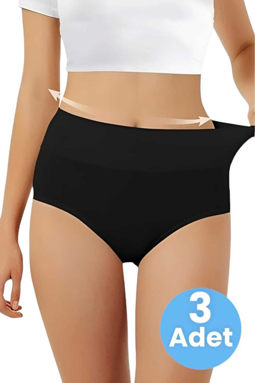 Kadın Dikişsiz Karın Toparlayıcı Slip Külot Korse 3'Lü Set