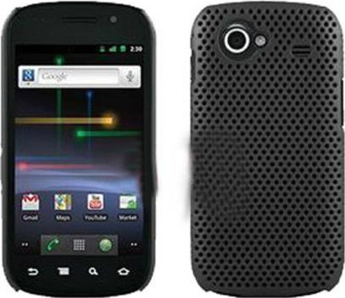 Galaxy Y S5360 ile Uyumlu Delikli Sert Kauçuk Kılıf Siyah Renk