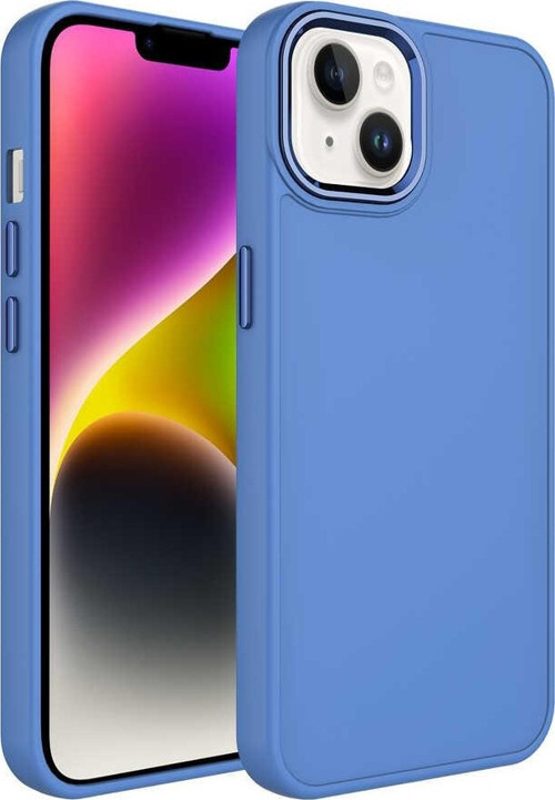 Apple iPhone 13 Kılıf Metal Çerçeve ve Buton Tasarımlı Silikon Luna Kapak