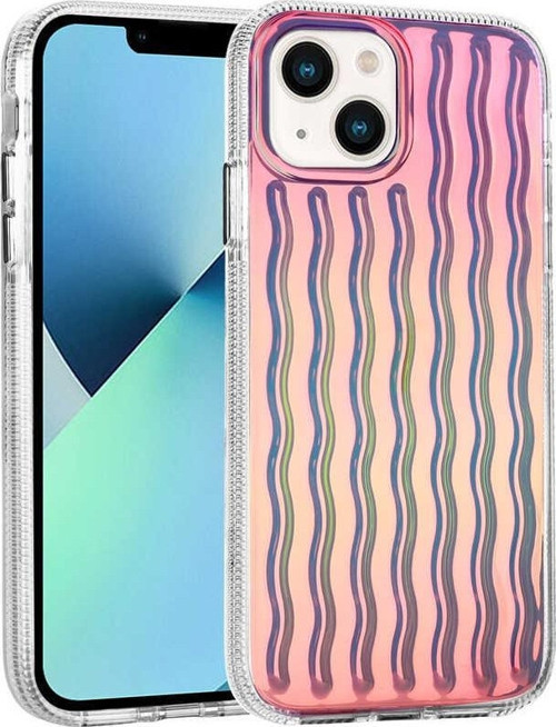 Apple iPhone 14 Plus Kılıf Kabartmalı Dalga Tasarımlı Silikon İsmira Kapak