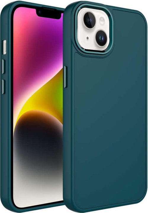 Apple iPhone 14 Plus Kılıf Metal Çerçeve ve Buton Tasarımlı Silikon Luna Kapak
