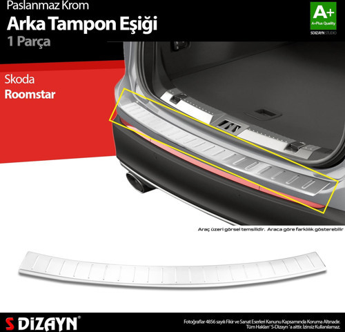 Skoda Roomstar Krom Arka Tampon Eşiği 2006-2016 A+ Kalite