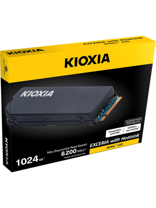 KIOXIA EXCERIA HEATSINK G4, LSC11K1T02G8, 1TB, 6200/4900, Gen4, NVME PCIe M.2 2280, SSD,(Soğutuculu)