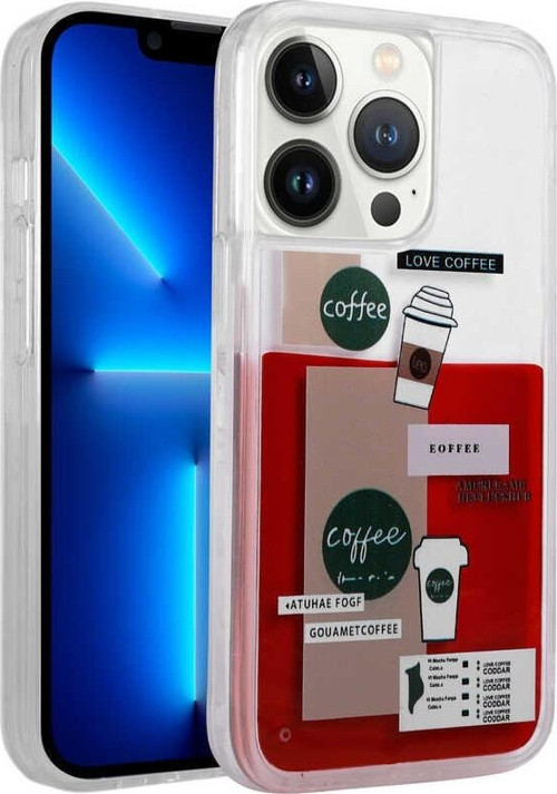 Apple iPhone 14 Pro Kılıf Desenli Sıvılı Drink Silikon Kapak