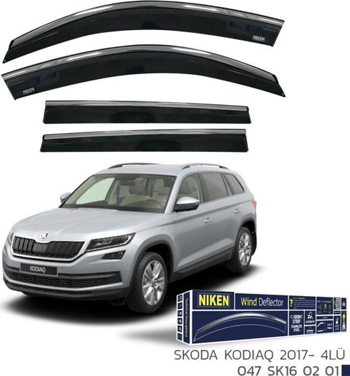 Skoda Kodiaq Uyumlu Kromlu Cam Rüzgarlığı 2017 Sonrası 4'Lü Niken