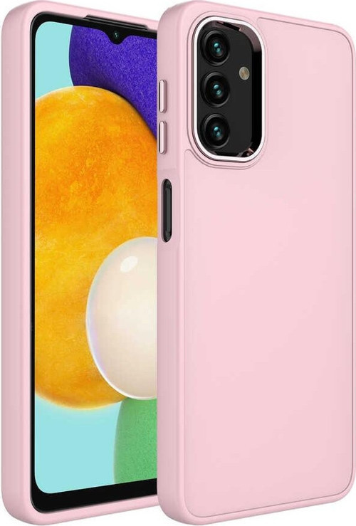 Samsung A13 4G Kılıf Metal Çerçeve ve Buton Tasarımlı Silikon Luna Kapak